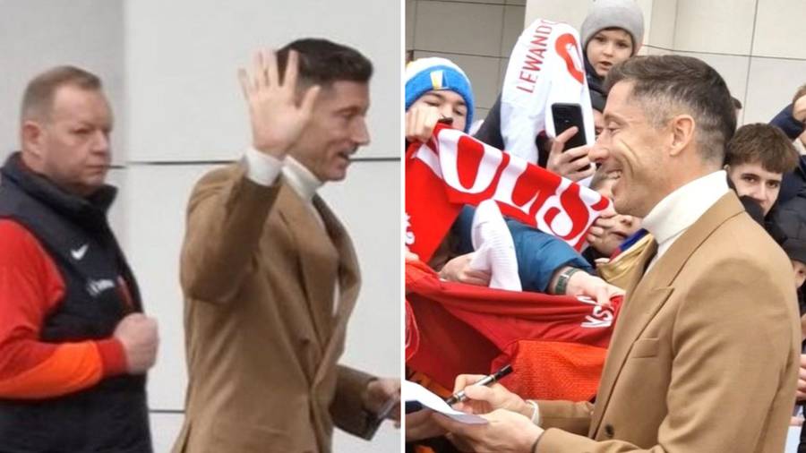 Uśmiechnięty Lewandowski wita się z fanami. Tak wystylizował się kapitan reprezentacji