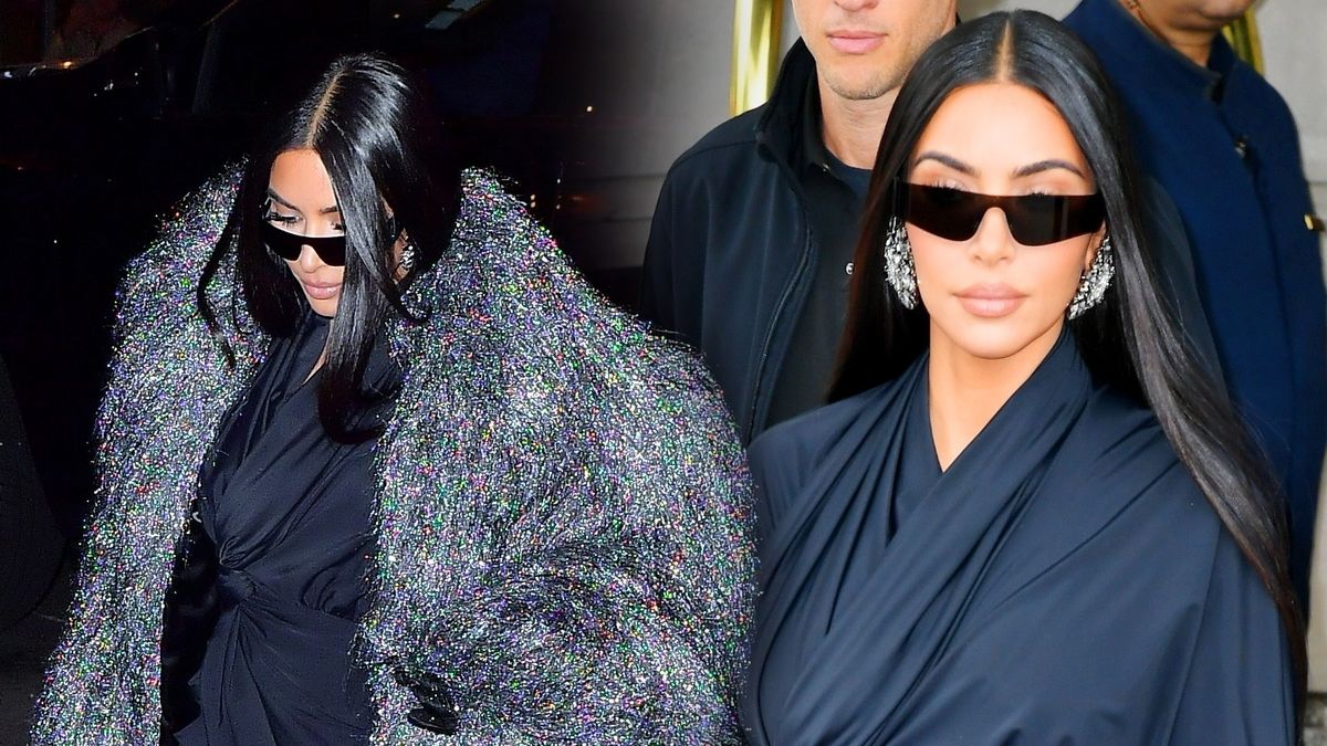 Kim Kardashian cała na czarno i w wielkim futrze - celebrytka ostatnio nie odsłania swojego ciała (ZDJĘCIA)