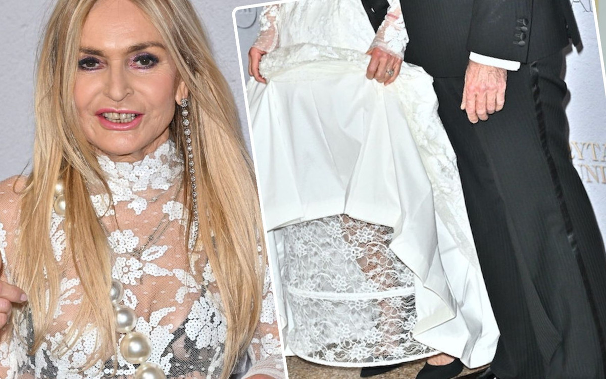 Monika Olejnik jak panna młoda na Balu TVN. W takiej sukni wparowała na czerwony dywan