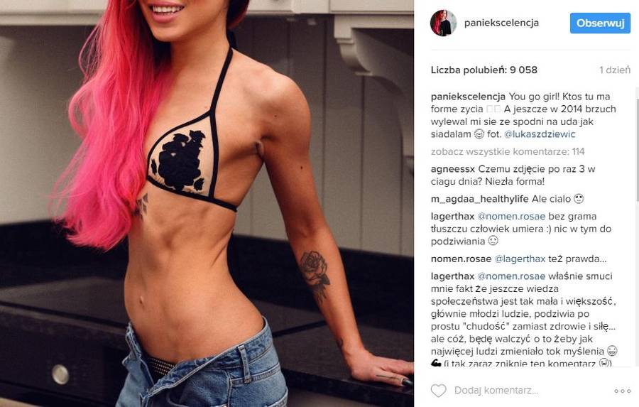 Polska blogerka schudła 17 kg – niektórzy twierdzą, że teraz jest ZA CHUDA (Instagram)