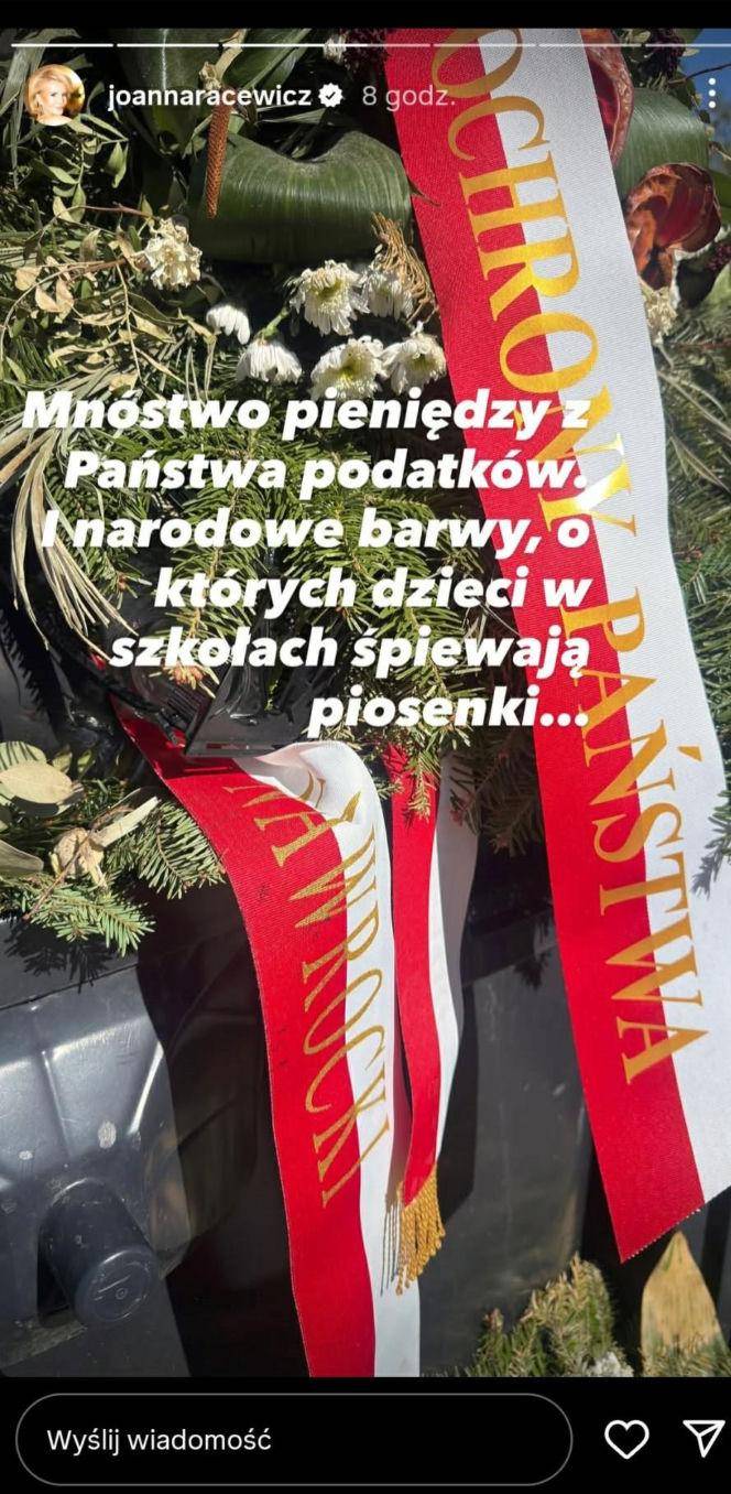 To stało się z wieńcami od Tuska i Nawrockiego, fot. Instagram