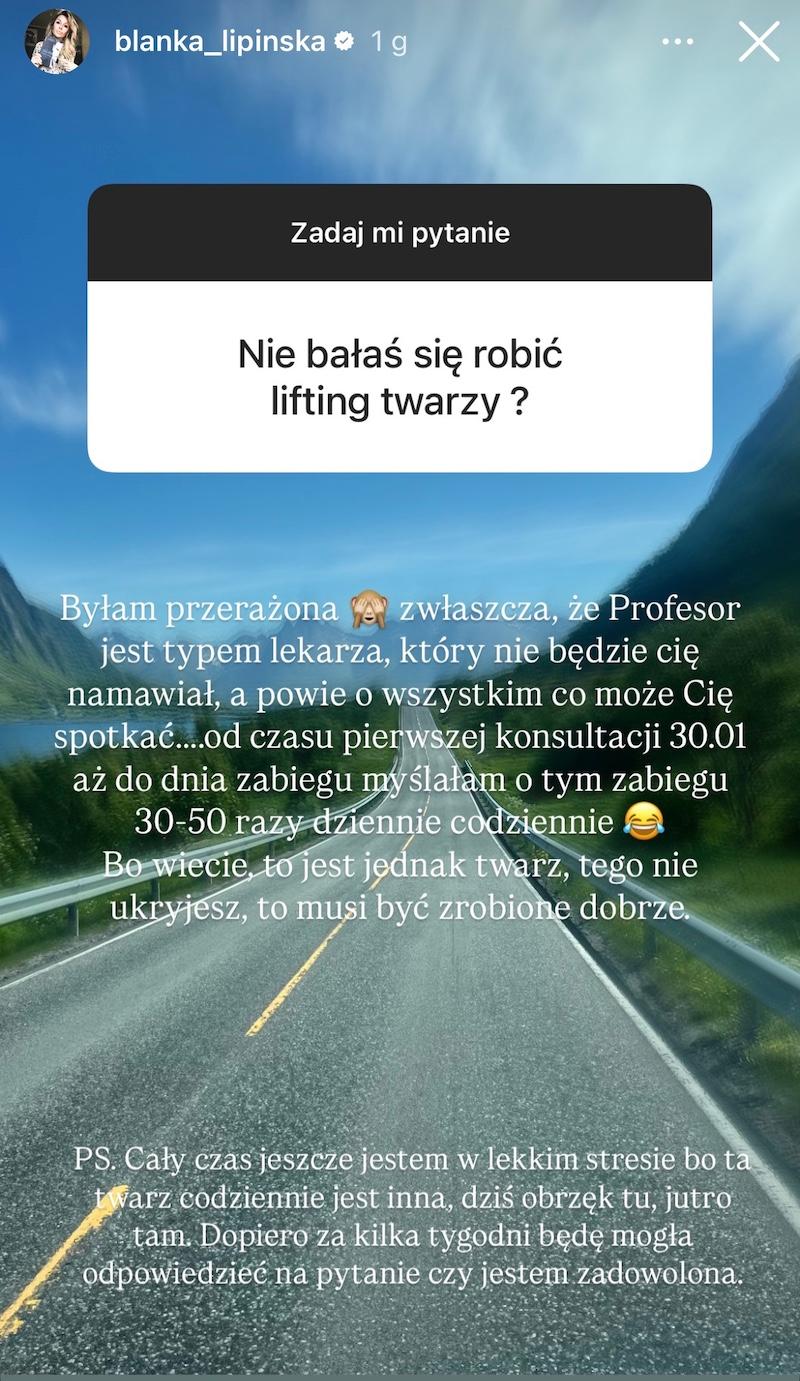 Blanka Lipińska przeszła lifting twarzy. Pokazała, jak wygląda bez makijażu i zdradziła kulisy zabiegu