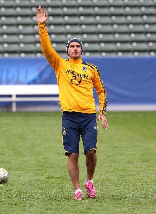 David Beckham na ostatnim treningu z Los Angeles Galaxy