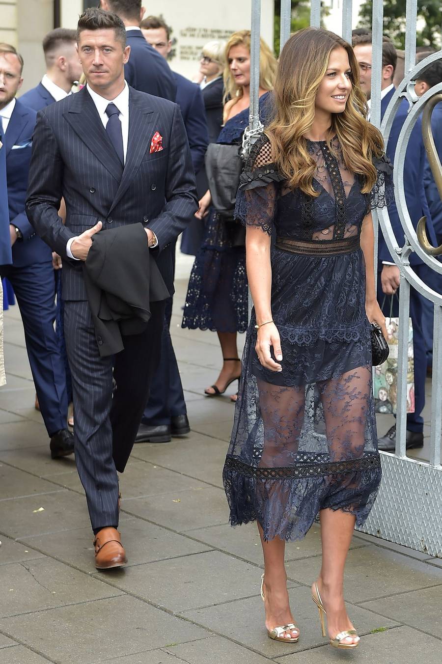 Anna Lewandowska i Robert Lewandowski na ślubie córki Anny Korcz