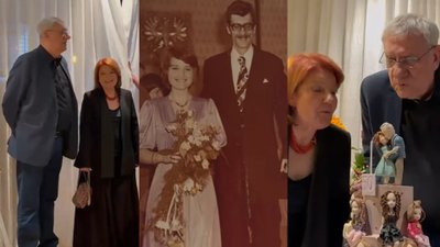 Złote Gody Zborowskiego i Winiarskiej. Córki urządziły im piękną niespodziankę