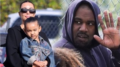 Niezręczne spotkanie Kim Kardashian i Kanye Westa na meczu syna (ZDJĘCIA)