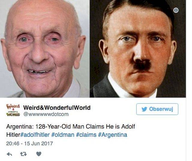Adolf Hitler żyje?! Ma nim być 128-letni Niemiec!