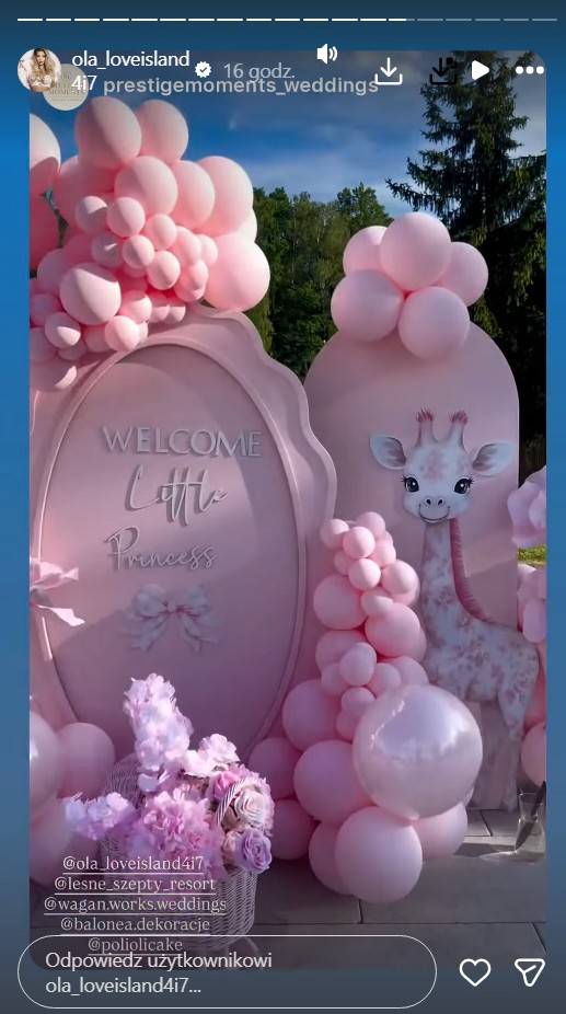 Baby shower Oli z „Love Island”, fot. Instagram