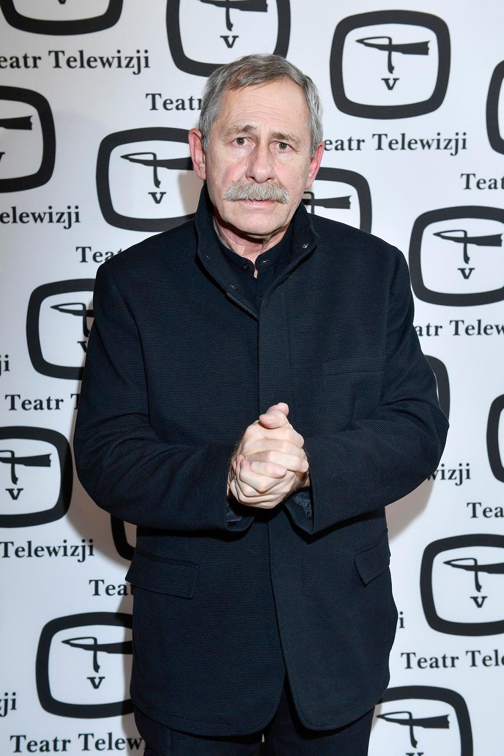 Andrzej Strzelecki na premierze spektaklu. 