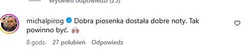 Wpis Michała Piróga, fot. Instagram