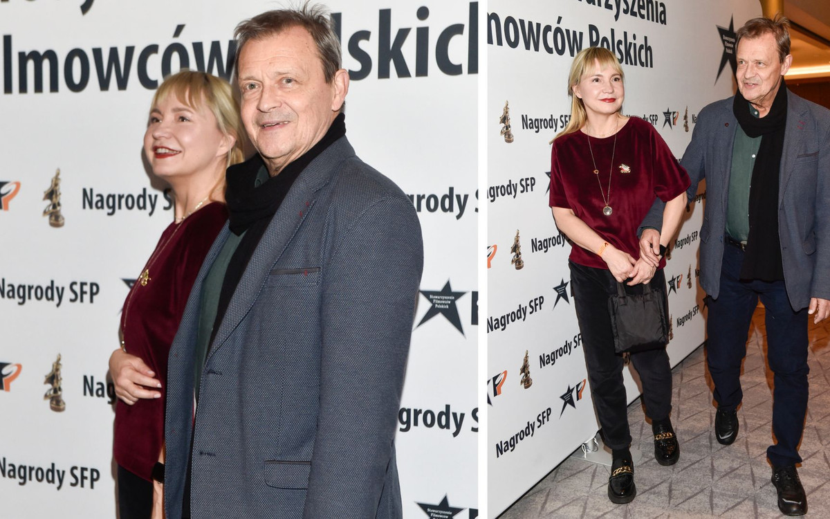 Dawno niewidziany Jan Frycz z trzecią żoną na rozdaniu nagród