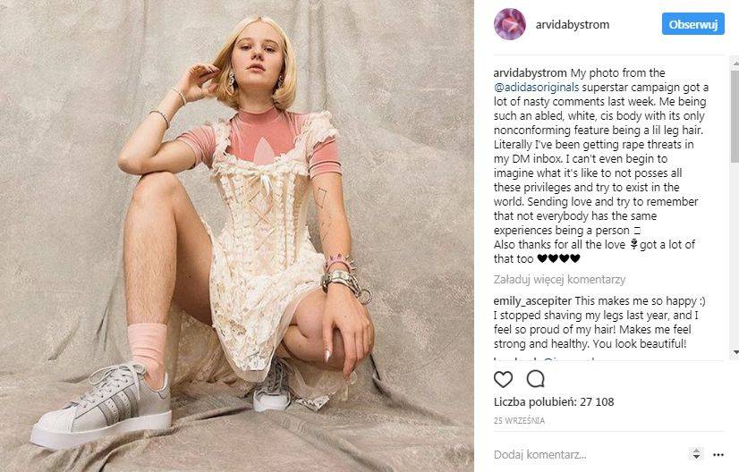 Szwedzka modelka pokazuje krosty, cellulit i włosy na nogach (ZDJĘCIA)