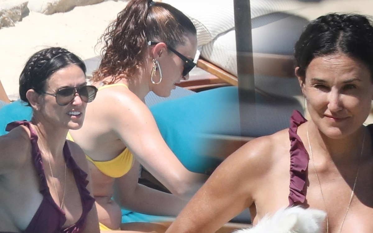 60-letnia Demi Moore lansuje się w bikini na jachcie w Grecji