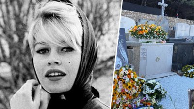 To postawili przy grobie Brigitte Bardot. Tak samo oryginalne jak wiklinowa trumna