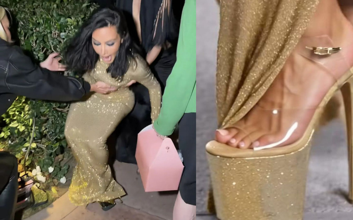Kim Kardashian upadła na wielkiej gali! Kreacja warta kilkadziesiąt tysięcy, a buty za grosze!