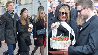 Żona, dzieci i najbliższa rodzina na pogrzebie Pawła Królikowskiego – ktoś przyniósł koszyk truskawek (ZDJĘCIA)