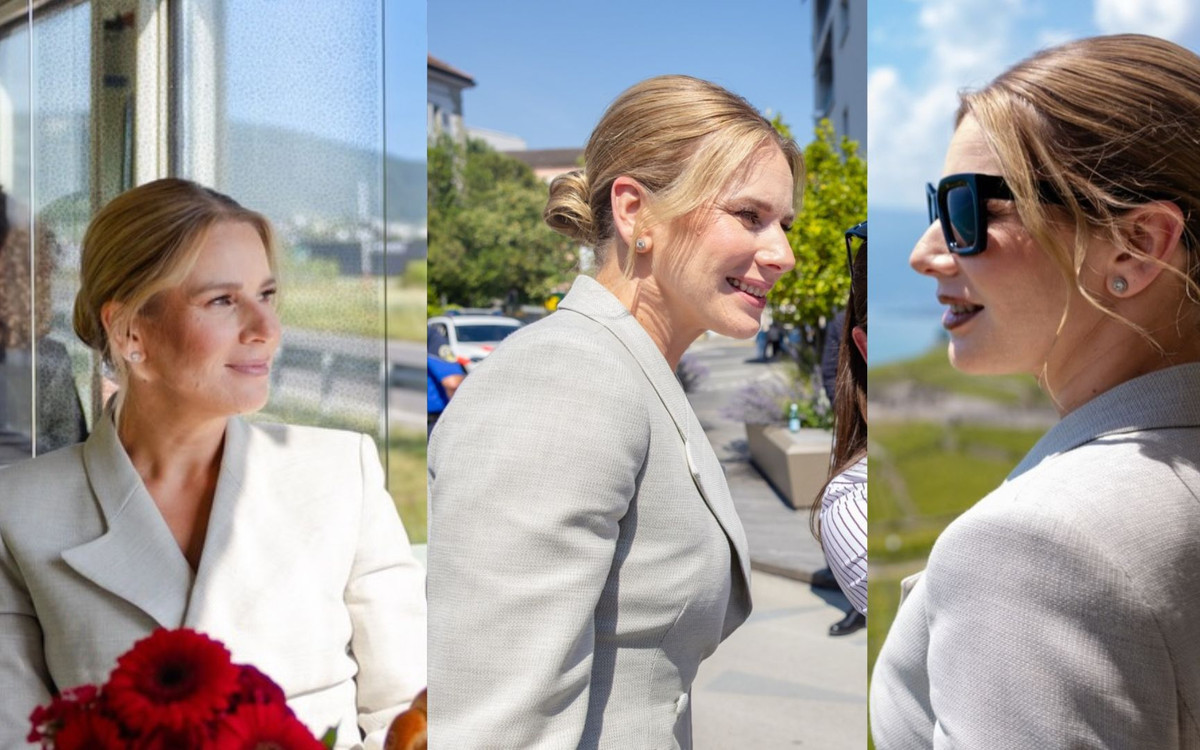 Drugi dzień wizyty w Szwajcarii. Marta Nawrocka wystąpiła w garniturze. Co za klasa