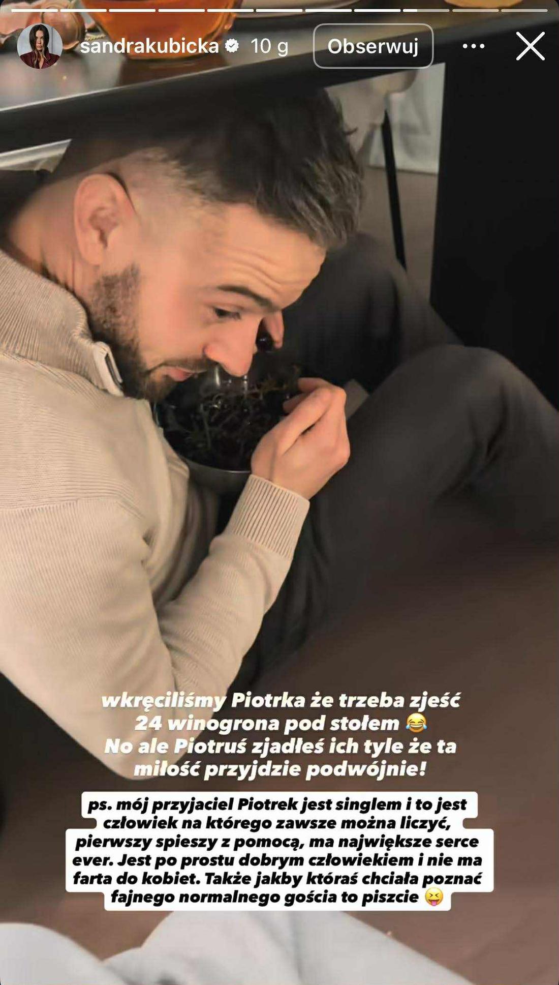 To z nim Sandra Kubicka spędziła sylwestra, fot. Instagram