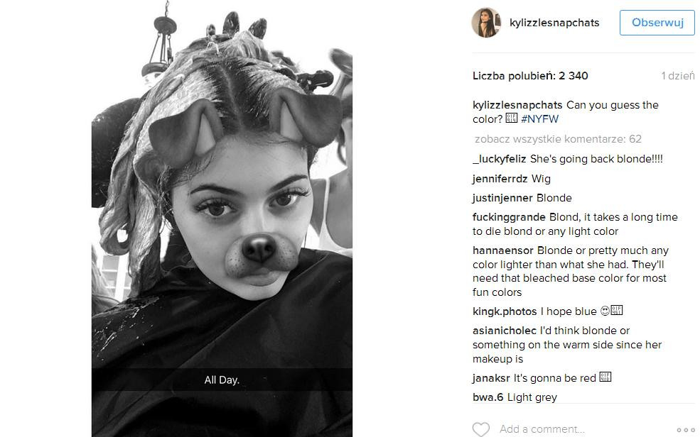 Jak Kylie Jenner rozjaśniała włosy