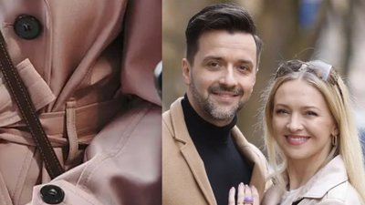 Barbara Kurdej-Szatan z mężem przed studiem TVN. Ten płaszcz to hit sezonu