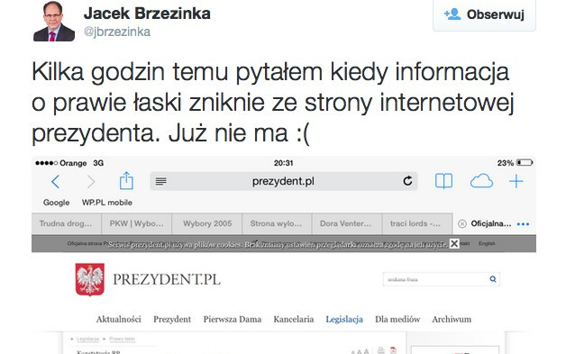 Poseł PO chciał dopiec prezydentowi, skompromitował siebie