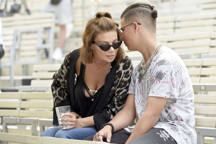 Edyta Górniak na próbie w Opolu z synem Allanem