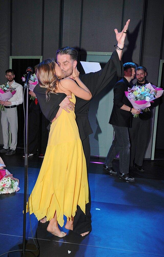 Agnieszka Kaczorowska i Marcin Rogacewicz na premierze spektaklu "Siedem", fot. KAPiF