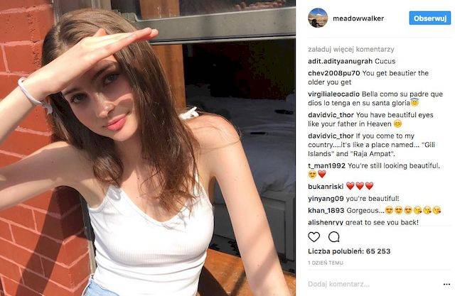 Córka Paula Walkera pokazała się na Instagramie i… JEST PIĘKNA