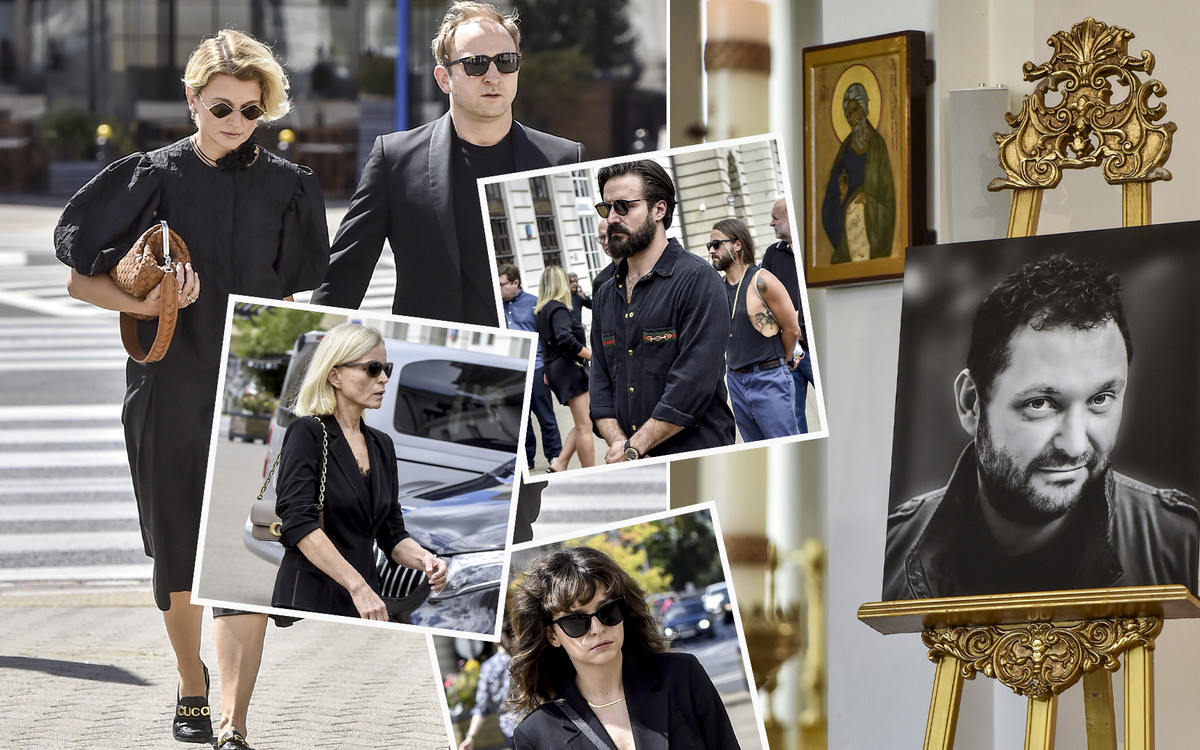 Pogrzeb Arkadiusza Tomiaka. Operatora filmowego żegnają Borys Szyc z żoną, Dorociński, Foremniak..