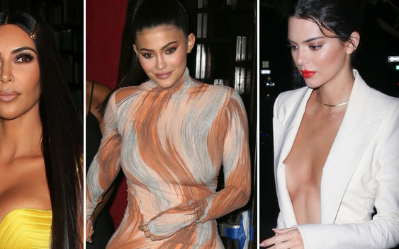 Kim jak kanarek,obcisła kiecka Kylie po ciąży i Kendall bez stanika! Rodzinne spotkanie Kardashianek