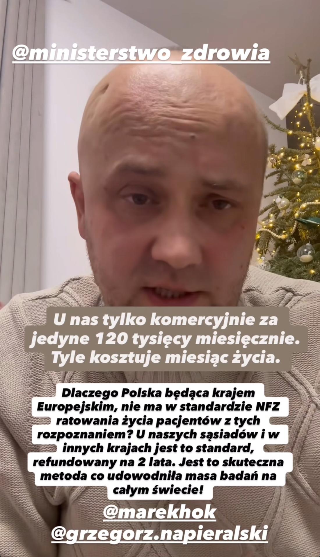 Adrian Szymaniak ujawnił koszty leczenia, fot. Instagram