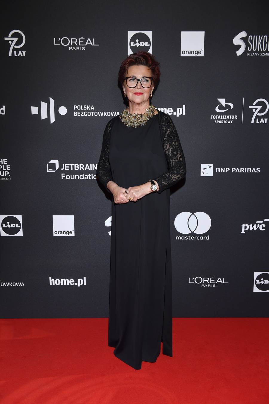 Jolanta Kwaśniewska na finałowej gali Sukces Pisany Szminką, fot. AKPA