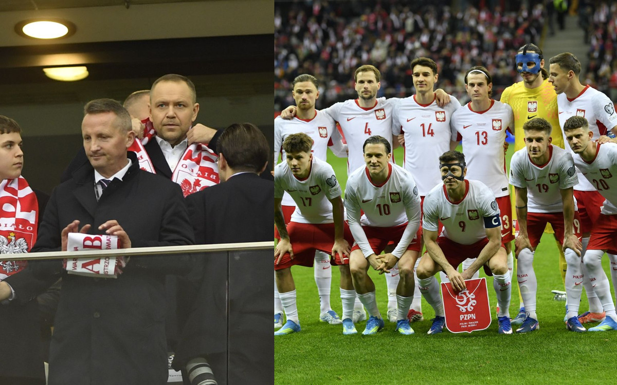 Karol Nawrocki na meczu reprezentacji Polski. Oto co uchwyciły kamery