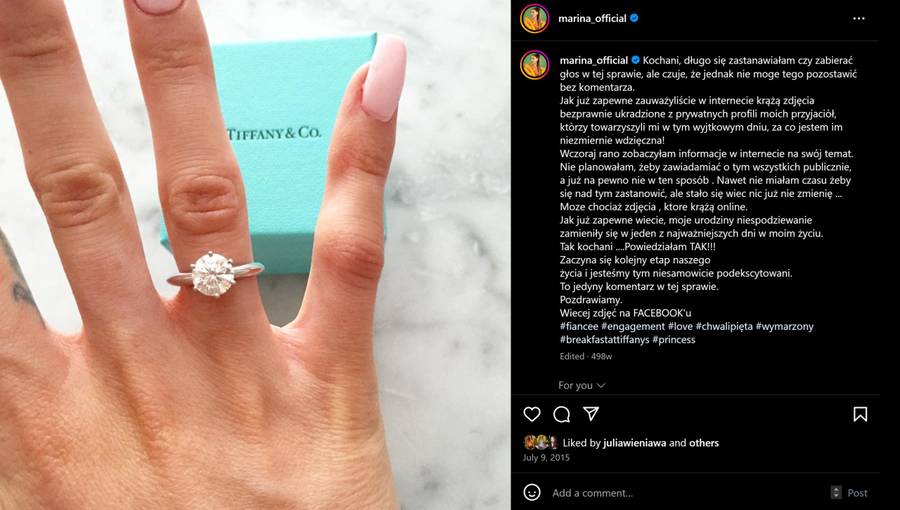 Stare zdjęcia Mariny na Instagramie ZSZOKOWAŁY fanów! Nie brakuje zdjęć z byłymi (FOTO)