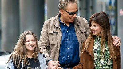 Jacek Borkowski z córką i partnerką, Pauliną Koziejowską po nagraniu DDTVN