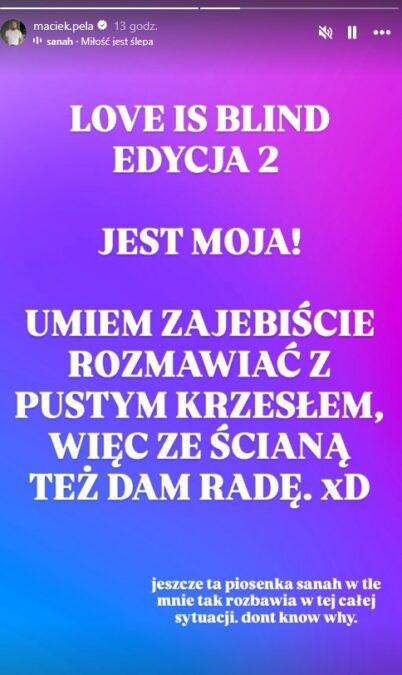 Maciej Pela, relacja z randki, fot. Instagram