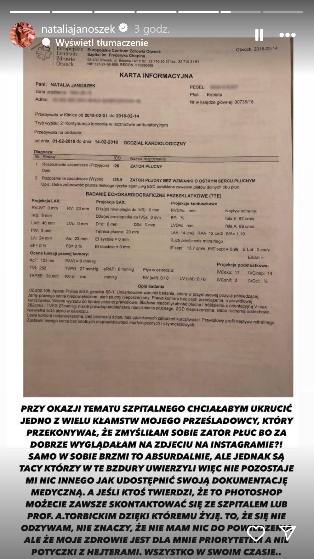 Natalia Janoszek w szpitalu. Musiała przejść operacje