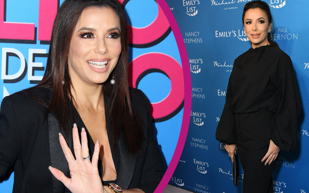 Niesamowita Eva Longoria w bieliźnianej sukience na kolacji ze znajomymi