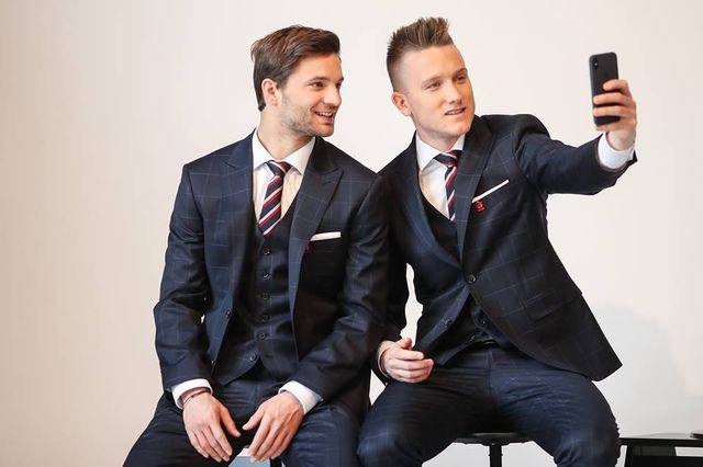 Polscy piłkarze reprezentacji w sesji Vistuli