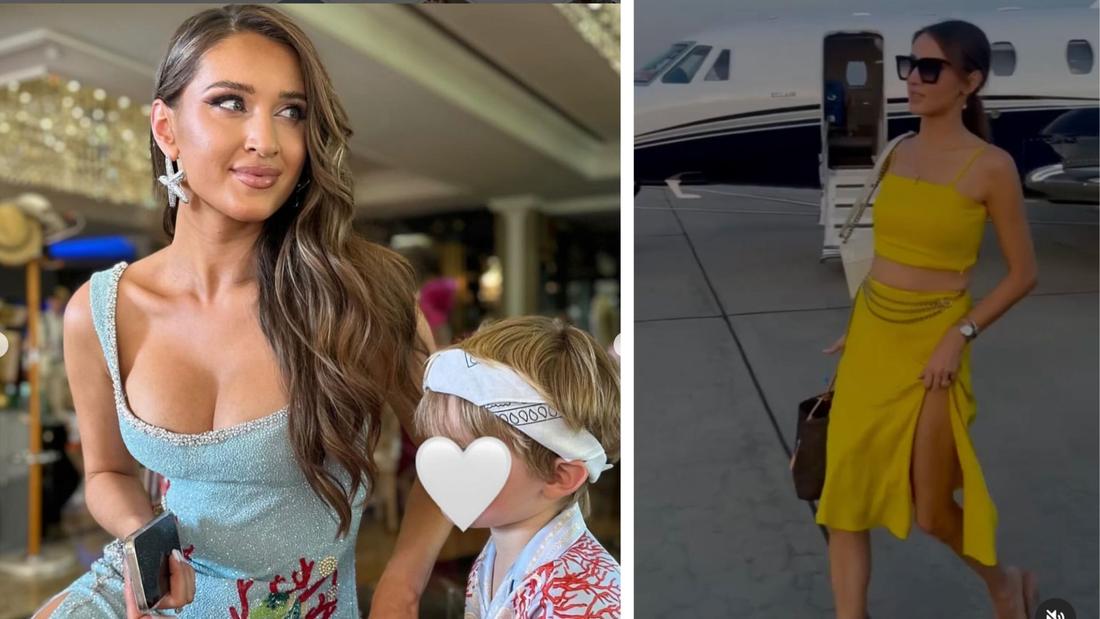 Patrycja Tuchlińska ćwiczy z córeczką na tarasie