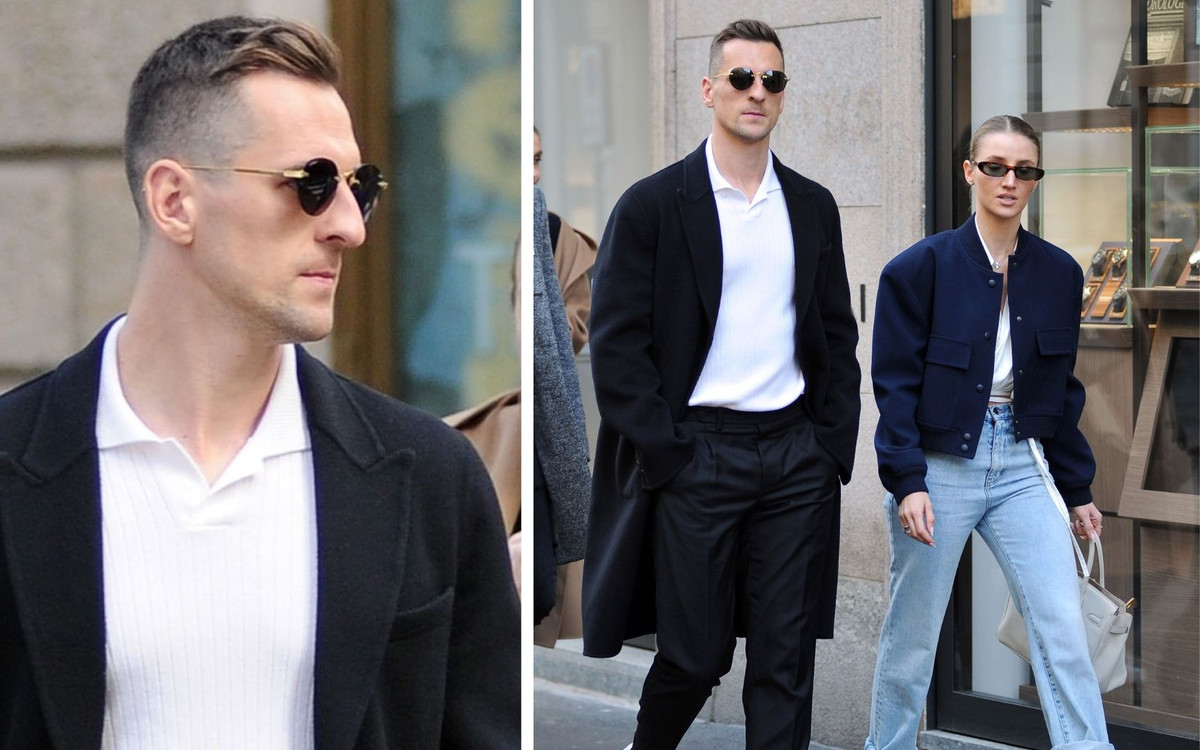 Milik z ukochaną Agatą przyłapany na ulicach Mediolanu. Całkiem stylowa z nich para