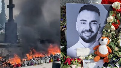 Pożar na grobie Łukasza Litewki. Bliscy są zrozpaczeni. Nagrania błyskawicznie obiegły sieć