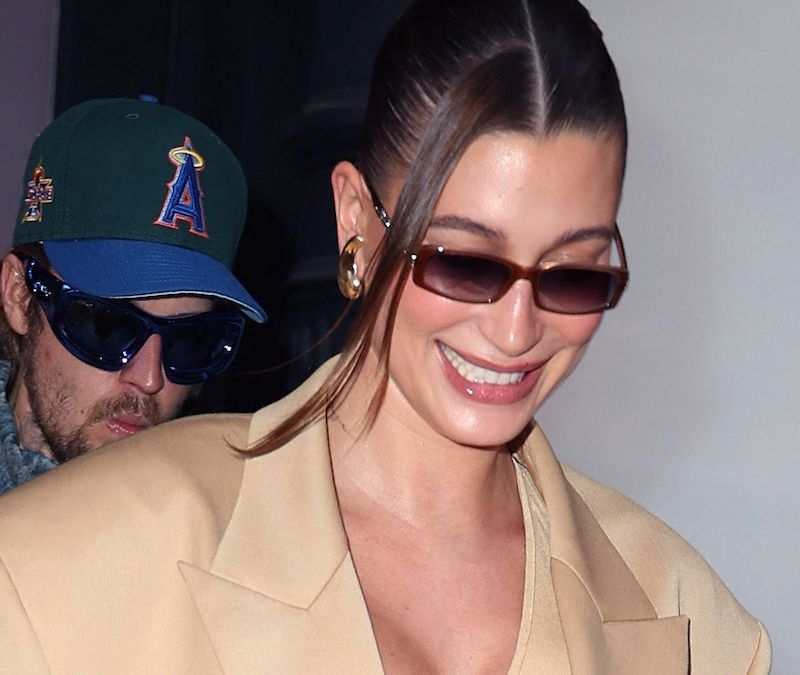 Pregnant Hailey Bieber is beaming as she seen leaving her 'Rhode' pop up with husband Justin Bieber. 23 Jun 2024,Image: 884213276, License: Rights-managed, Restrictions: World Rights, Model Release: no, Pictured: Hailey Bieber, Justin Bieber, Credit line: MEGA / The Mega Agency / Forum