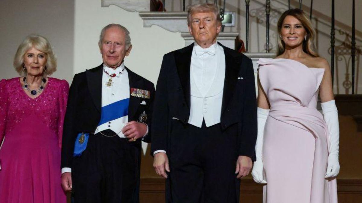 Król Wielkiej Brytanii Karol III i królowa Kamila u Trumpa, fot. Forum