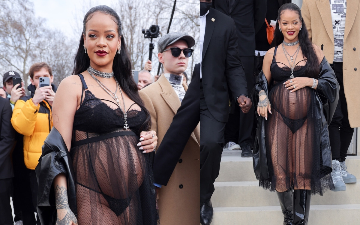 Rihanna w zaawansowanej ciąży zakłada coraz mniej ubrań