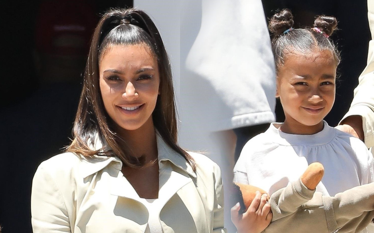 Kim Kardashian w dresach i długim płaszczu – zabrała North do kościoła (ZDJĘCIA)