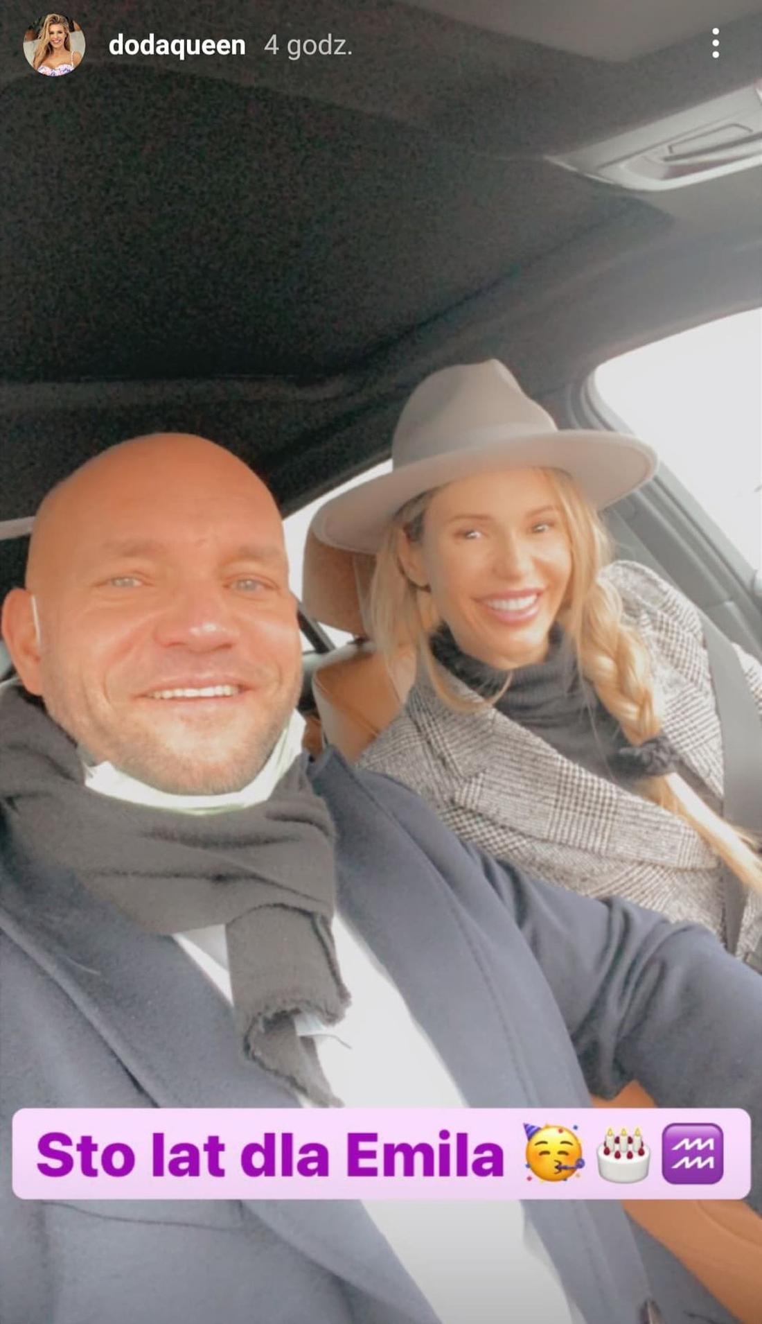 Doda i Emil Stępień w samochodzie