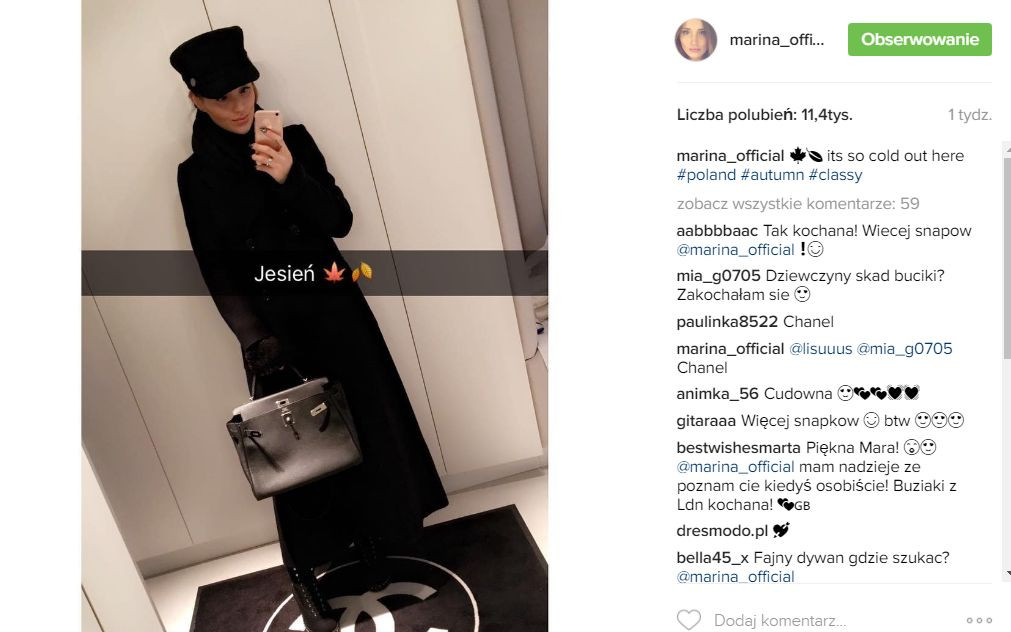 Najpierw marzła w Warszawie Marina, teraz Sara Boruc