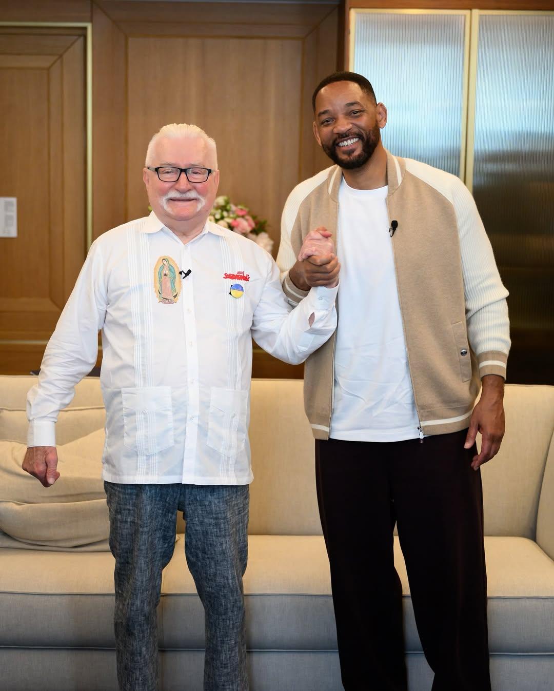 Lech Wałęsa, Will Smith, fot. Instagram.