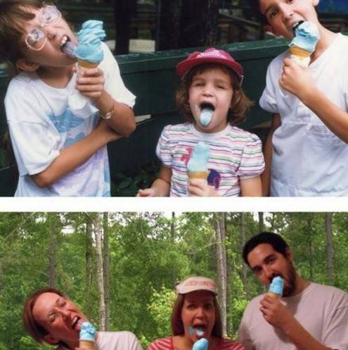 Genialne zdjęcia rodzeństwa odtworzone po latach